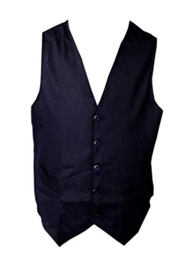 Black Pepper Mens Hospitality Style Plain Waist Coat for Waiters, Bar Staff, Fancy Dress Party