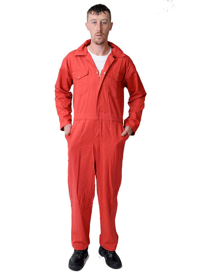 IBEX Mens Factory Workers Coveralls Polycotton Boiler Suit for Garage Workers, Mechanic, Garden Cleaning Job Work Uniform Overalls with Multi Pocket and Elasticated Waist Khaki
