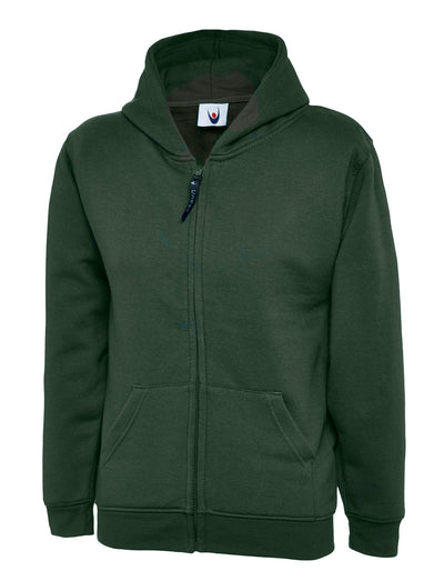 Uneek UC506 300GSM Children Polyester Cotton Childrens Classic Full Zip Hooded Sweatshirt