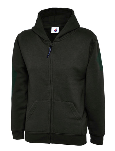 Uneek UC506 300GSM Children Polyester Cotton Childrens Classic Full Zip Hooded Sweatshirt