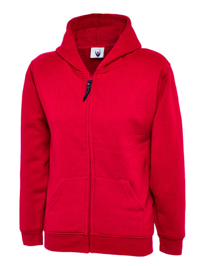 Uneek UC506 300GSM Children Polyester Cotton Childrens Classic Full Zip Hooded Sweatshirt