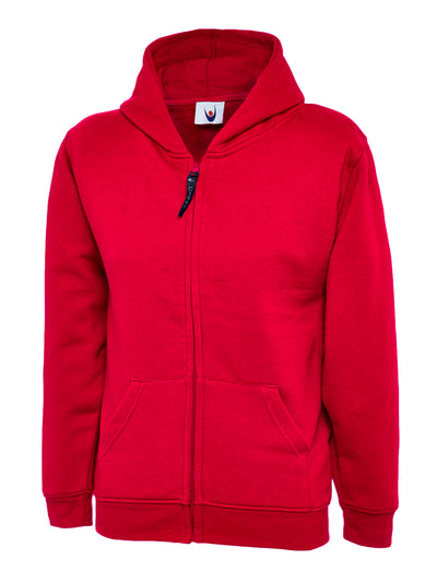 Uneek UC506 300GSM Children Polyester Cotton Childrens Classic Full Zip Hooded Sweatshirt