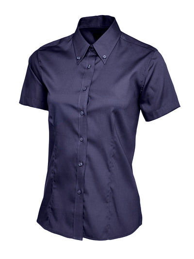 Uneek UC704 140GSM Women's Polyester Combed Cotton Ladies Pinpoint Oxford Half Sleeve Shirt