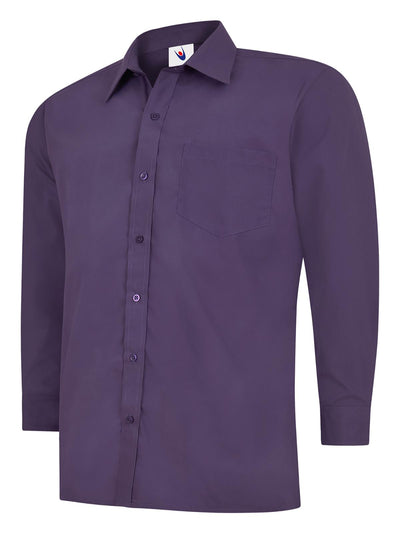 Uneek UC709 120GSM Men's Polyester Cotton Men's Poplin Full Sleeve Shirt