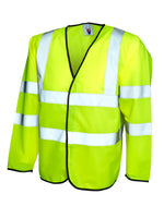 Uneek UC802 120GSM Unisex Polyester Long Sleeve Safety Waist Coat