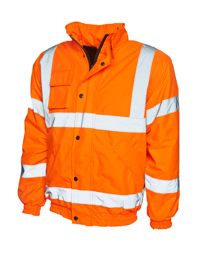 Uneek UC804 0GSM Unisex Polyester High Visibility Bomber Jacket