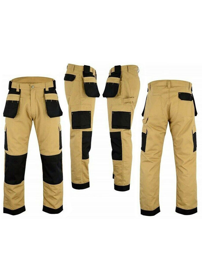 Mens Cargo Combat Work Trousers Pants Heavy Duty Work Wear Cargo Trousers  UK