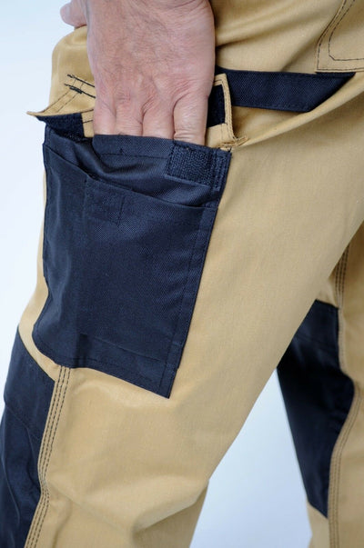 IBEX Multi Pockets Men's Combat Cargo Work Trousers with Knee Pad Pockets, Available in Beige/Khaki and Black Colours