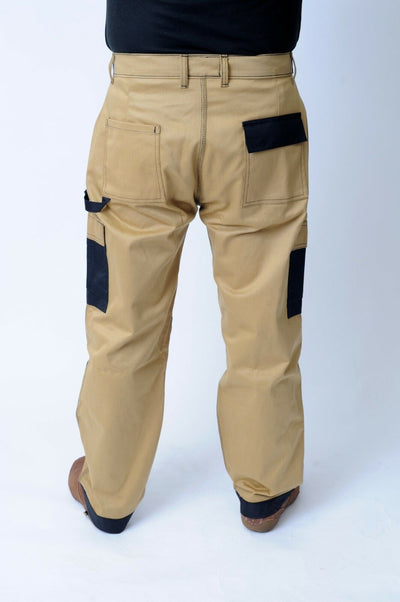 IBEX Multi Pockets Men's Combat Cargo Work Trousers with Knee Pad Pockets, Available in Beige/Khaki and Black Colours